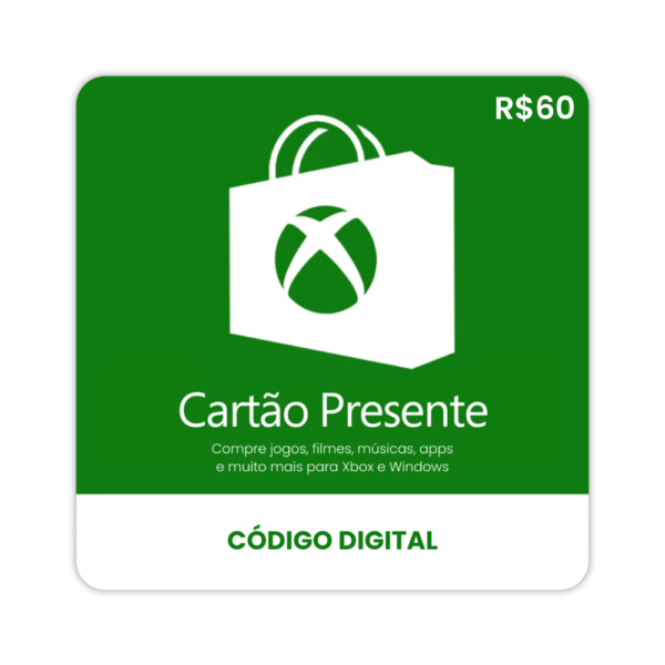 Gift Card para Xbox de 60 reais Cartão Presente