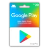 Gift Card da Google Play no valor de 20 reais