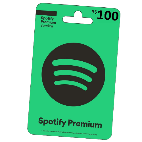 Cartão Pré-pago Spotify R$ 100 Reais Presente Assinatura Gift - AB